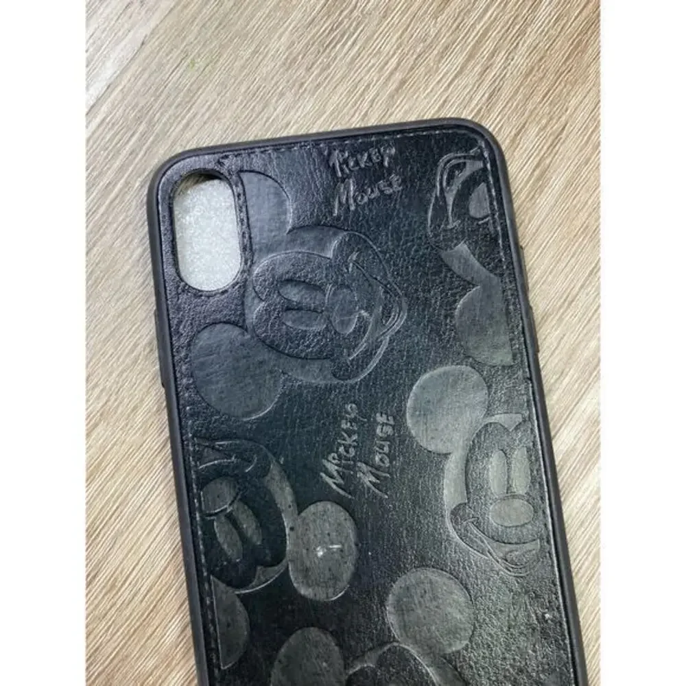 MC Fashion Mickey Mouse Black Faux Leather‎ iPhone X Case Accessory